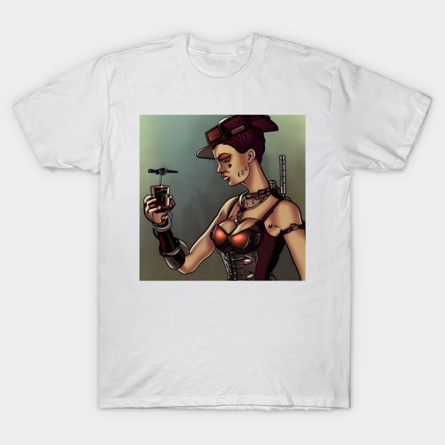 Sexy cyborg bartender T-Shirt by Roguex